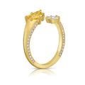Fancy Vivid Yellow Kite Diamond Spiral Ring in 18K Yellow Gold view 2