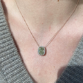 Fancy Grayish Yellowish Green Cushion Diamond Pendant in 14K Rose Gold view 2