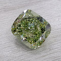 Fancy Yellow-Green Cushion Diamond Ring in Platinum and 18K Rose Gold view 4