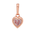 Pink Heart Diamond SI1 Charm in 14K Rose Gold view 1