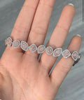 Pink Diamond Mixed Shape Halo Bracelet in 18K Gold view 3
