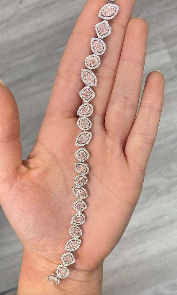 5.42ctw Pink Diamond Mixed Shape Halo Bracelet — view 2