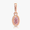 Pink Oval Diamond VS2 Charm in 14K Rose Gold view 1