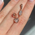 Pink Oval Diamond VS2 Charm in 14K Rose Gold view 3