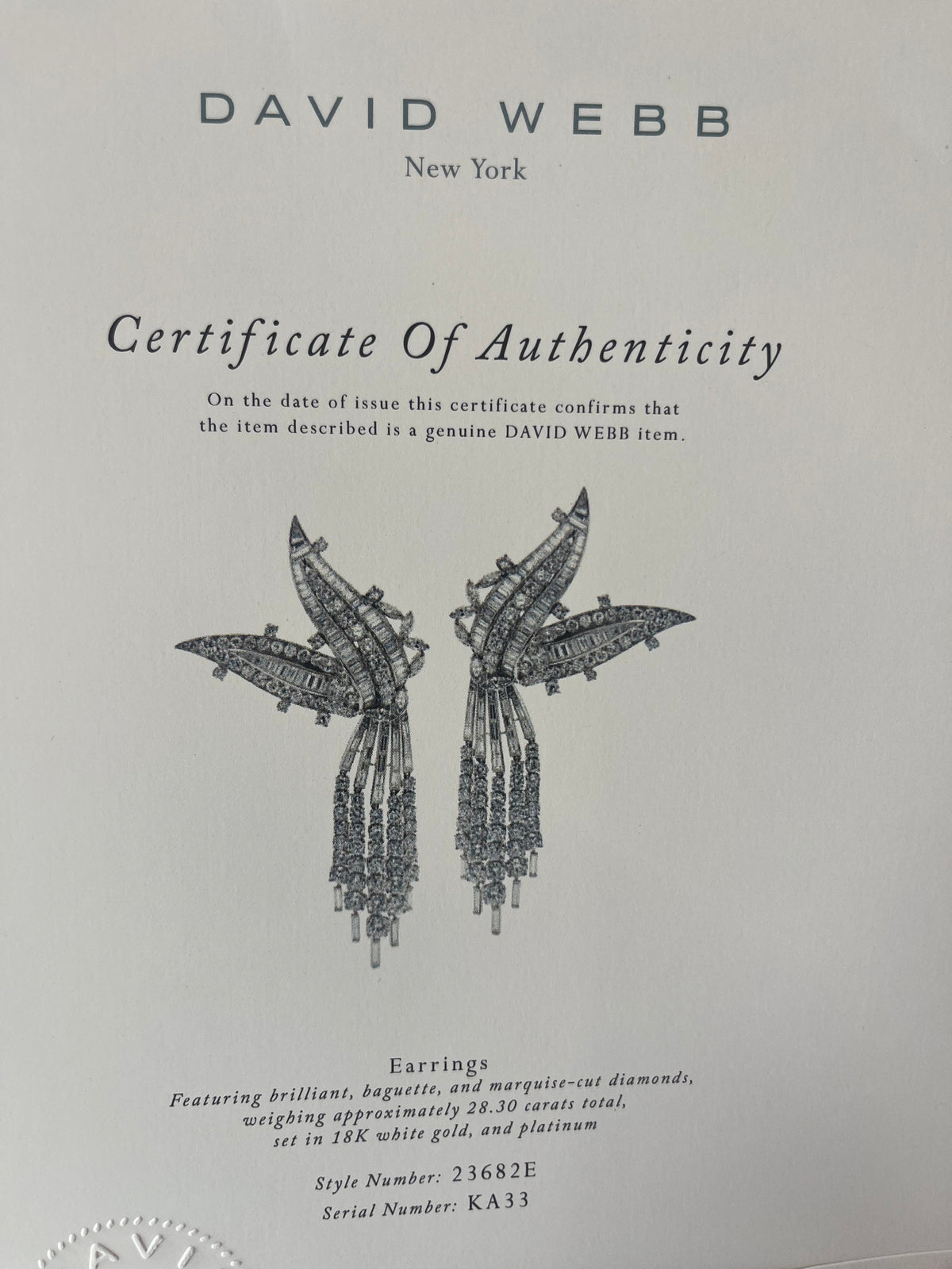 David Webb Platinum & 18K White Gold Day And Night 50 Carat Diamond Earrings — view 9 — Laura Milman New York