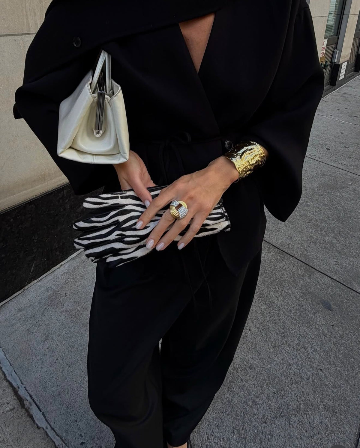 David Webb Platinum & 18K Yellow Gold Cocktail Diamond Fluted Ring — view 9 — Laura Milman New York
