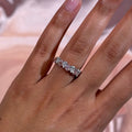 Pink and White Pear Diamond Band in 18K White and Rose Gold view 2