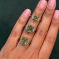 Fancy Yellow-Green Cushion Diamond Ring in Platinum and 18K Rose Gold view 7