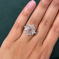 Fancy Light Pink Oval Diamond Ring in 18K White and Rose Gold view 3