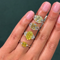 Fancy Yellow Asscher Diamond Ring in 18K Yellow and White Gold view 4