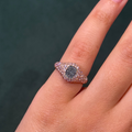 Fancy Light Blue Cushion Diamond Signet Ring in 18K Rose Gold view 2