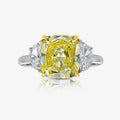 Yellow Cushion Diamond Ring in Platinum and 18K Yellow Gold view 1