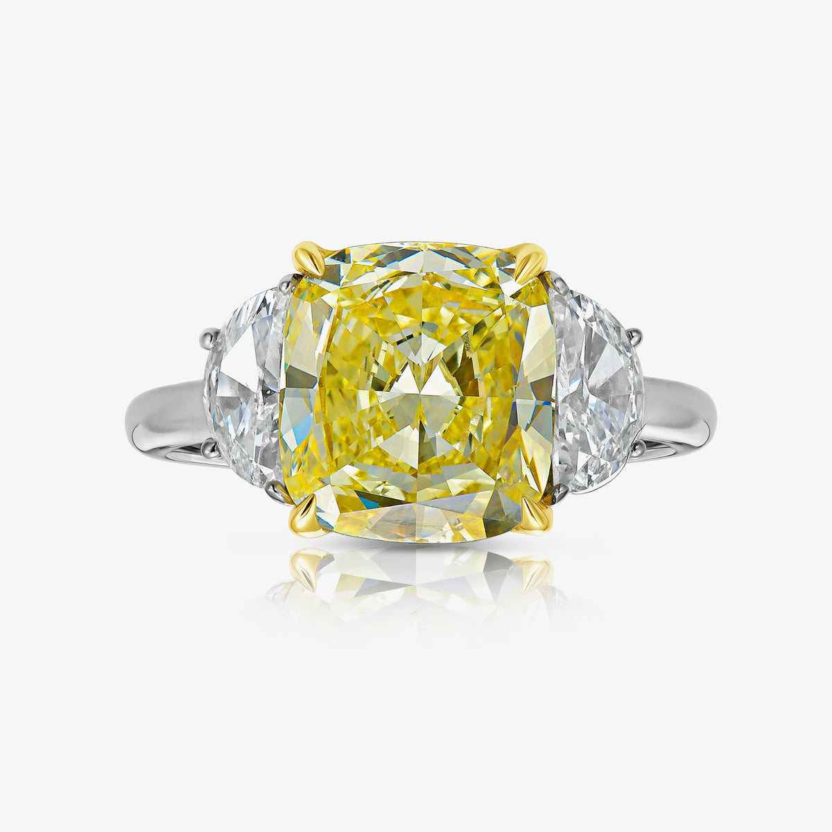 3.30ct Antique Inspired Fancy Light Yellow Cushion Diamond Ring VS1 GIA — Laura Milman New York
