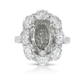 Fancy Gray Oval Diamond Halo Engagement Ring in Platinum view 1