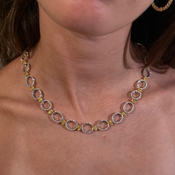 12.88ct Fancy Yellow Oval Diamond Necklace — view 2