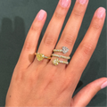 Heart Diamond Ring in 18K Yellow Gold and White Gold view 3