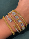 Yellow and White Pear Diamond Bracelet in 18K Yellow and White Gold view 5