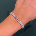 10.28ctw Fancy Pink Diamond & White Diamond Pear Shape Double Row Bracelet view 3