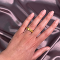 Mixed Shape Yellow Diamond Bezel Eternity Band in 18K Yellow Gold view 5