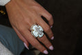 David Webb Platinum & 18K Yellow Gold Fleur De Lis White Enamel Ring view 8