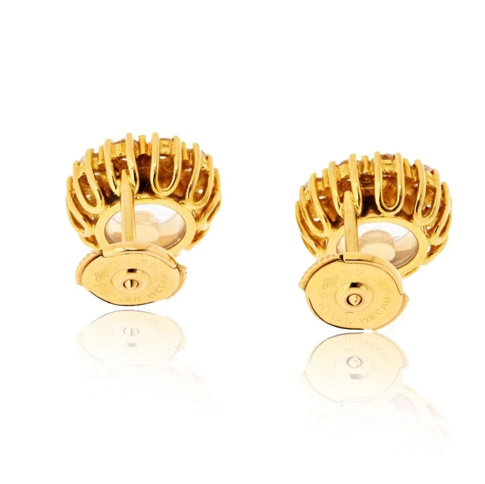 Chopard 18K Yellow Gold Happy Diamond Round 1.20cttw Stud Earrings — view 4 — Laura Milman New York