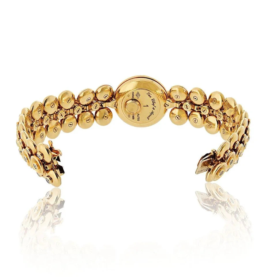 Pre-Owned Van Cleef & Arpels 18K Yellow Gold Bouton D'or Medium Model Diamond Dial Watch view 4 - Van Cleef & Arpels — Laura Milman New York