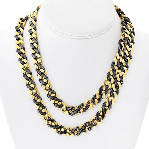 Bvlgari 18K Yellow Gold 34 Inches Curb Link Necklace