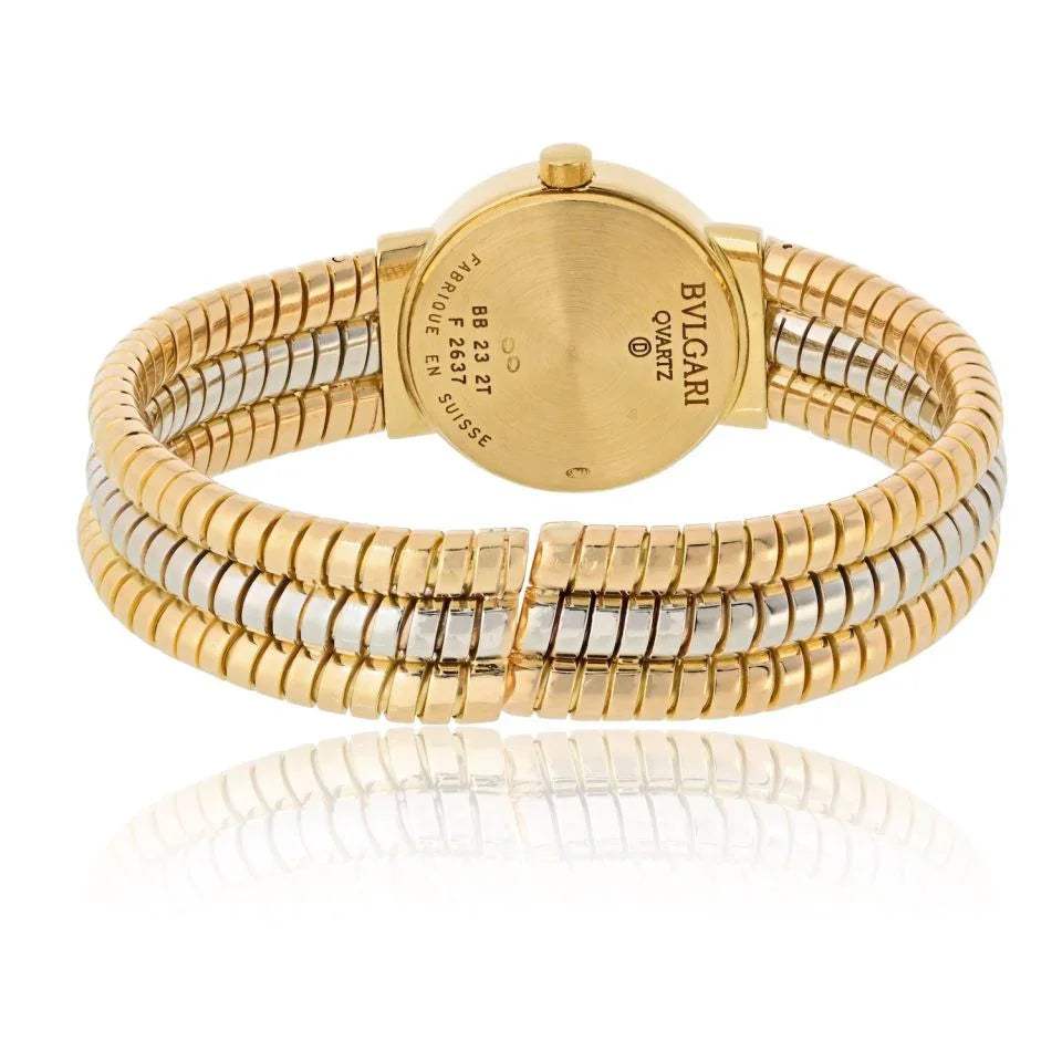 Pre-Owned Bvlgari 18K Two Tone BB 232T Tubogas Watch view 4 - Bvlgari — Laura Milman New York