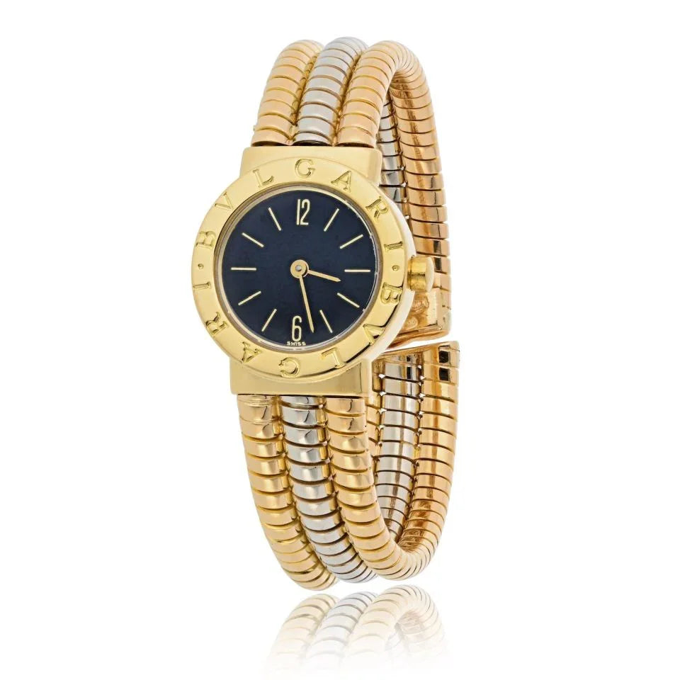 Pre-Owned Bvlgari 18K Two Tone BB 232T Tubogas Watch - Bvlgari Watch — Laura Milman New York