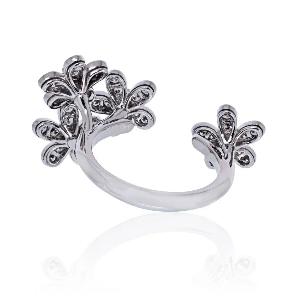 Van Cleef & Arpels 18K White Gold Socrate Flower Diamond Ring — view 4 — Laura Milman New York