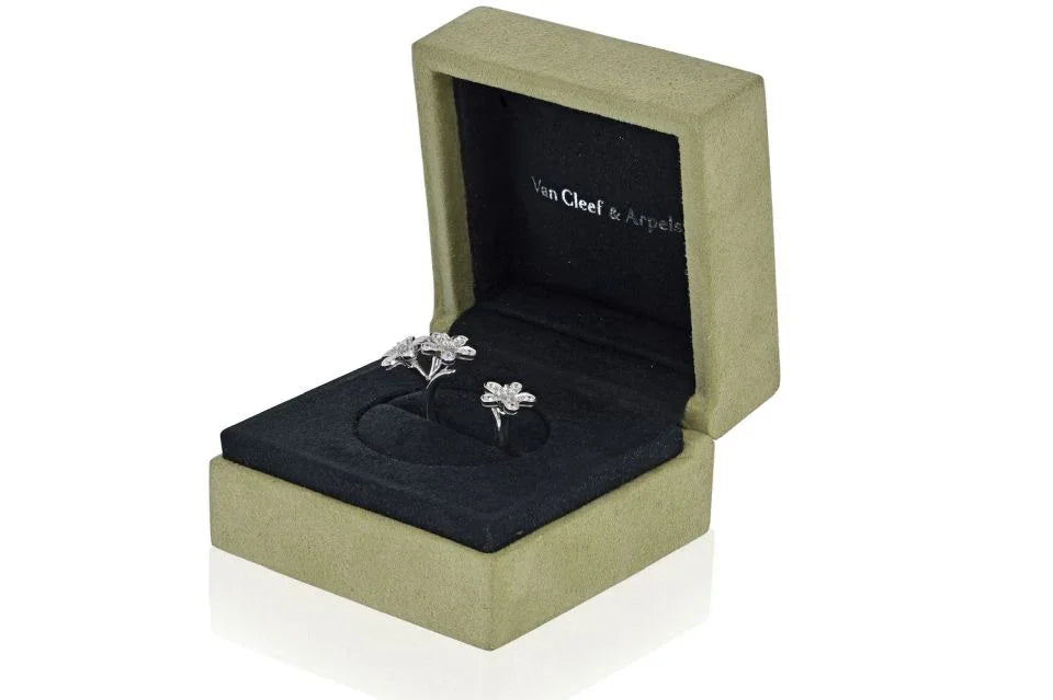 Van Cleef & Arpels 18K White Gold Socrate Flower Diamond Ring — view 5 — Laura Milman New York