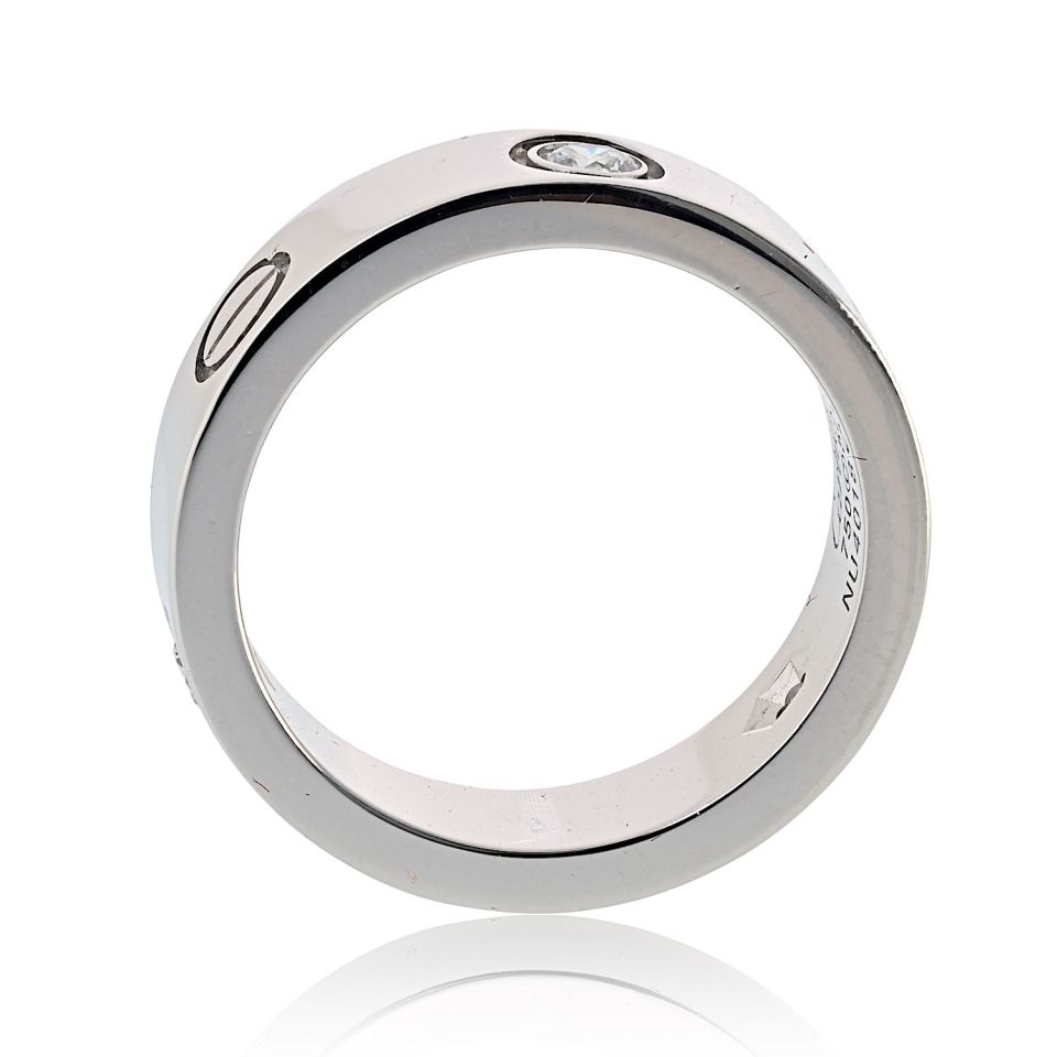 Cartier Love 18K White Gold 3 Diamond Ring — view 4 — Laura Milman New York