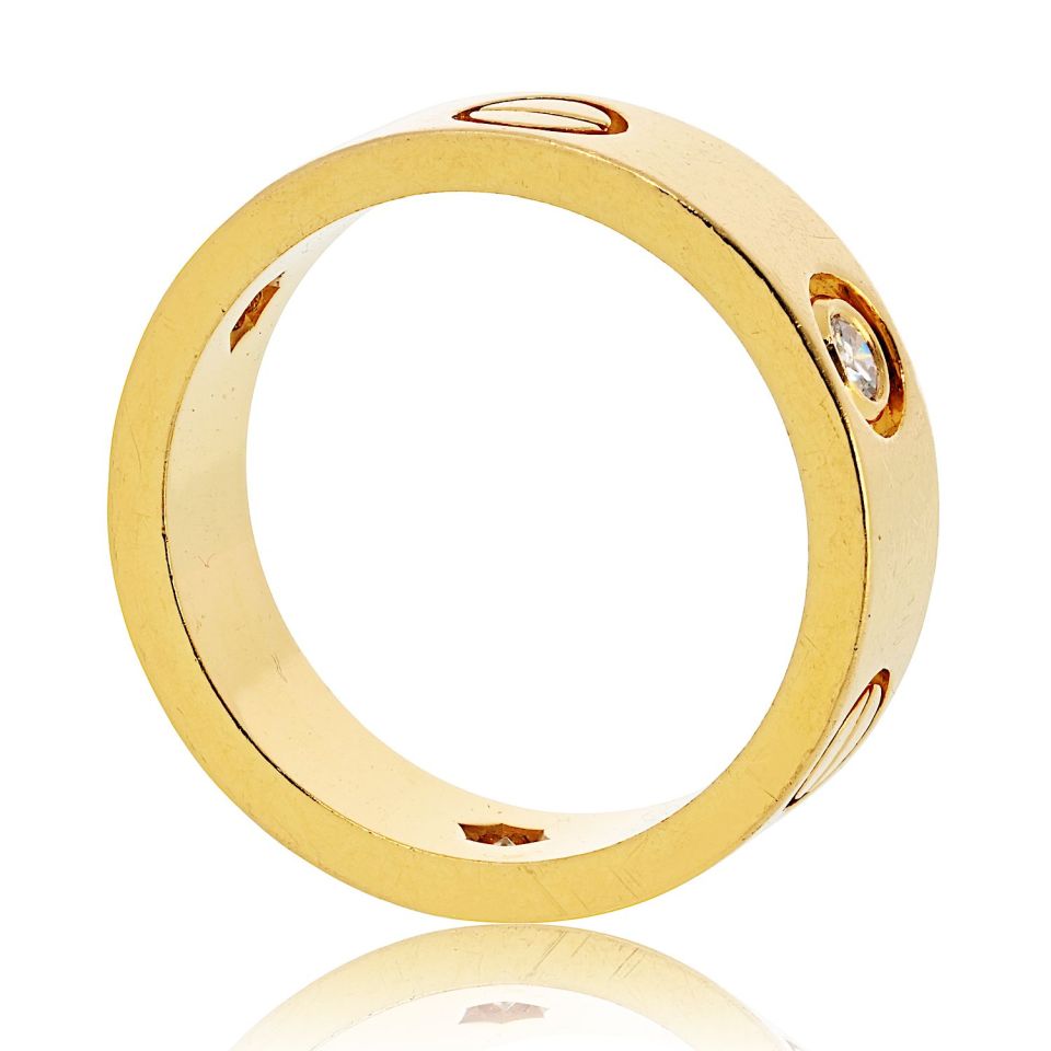 Cartier Love 18K Yellow Gold 3 Diamond, Size 54 Ring — view 3 — Laura Milman New York