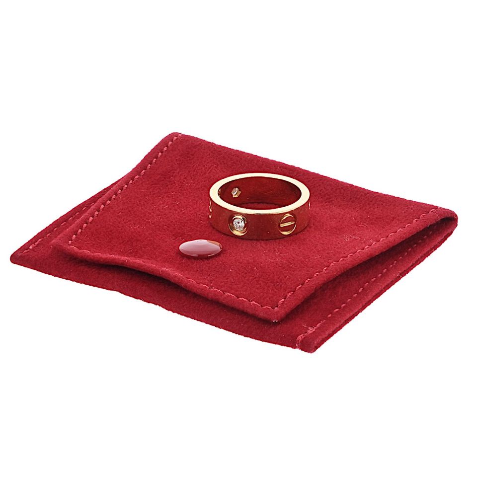 Cartier Love 18K Yellow Gold 3 Diamond, Size 54 Ring — view 5 — Laura Milman New York