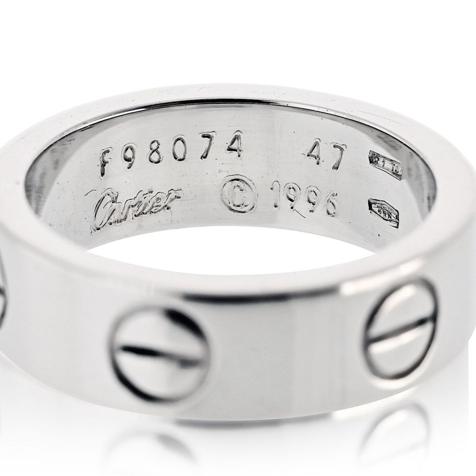 Cartier Love 18K White Gold Classic Ring — view 3 — Laura Milman New York