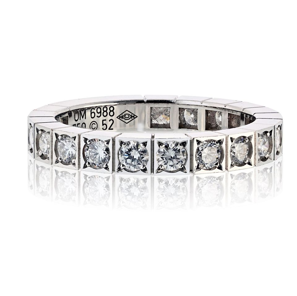 Cartier Lanieres 18K White Gold Lanieres Diamond, Eu 52 Ring — Laura Milman New York