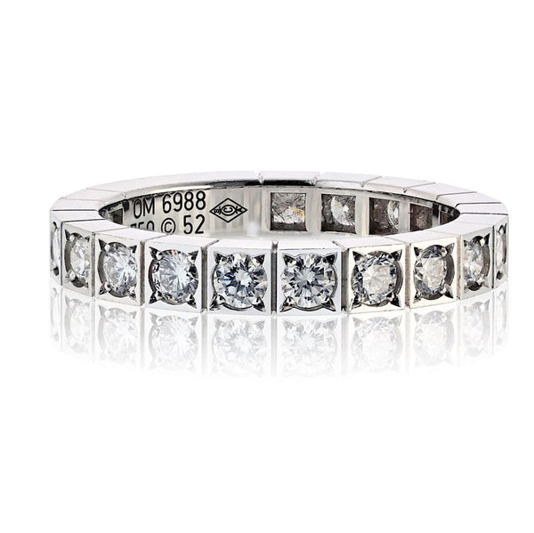 Cartier Lanieres 18K White Gold Lanieres Diamond, Eu 52 Ring