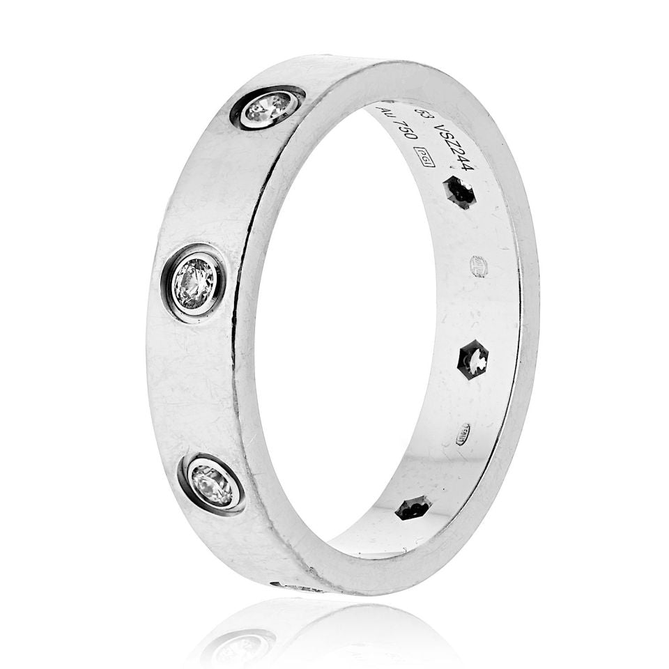 Cartier Love 18K White Gold Mini Diamond Ring — view 2 — Laura Milman New York
