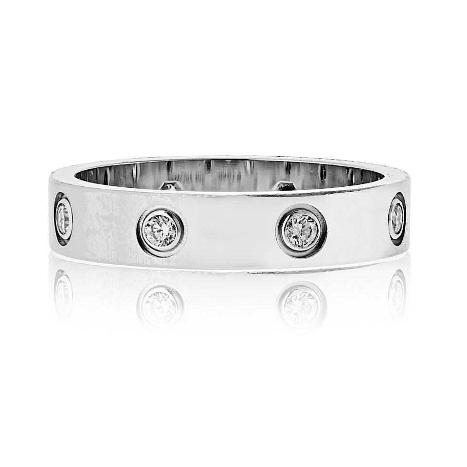 Cartier Love 18K White Gold Mini Diamond Ring — Laura Milman New York