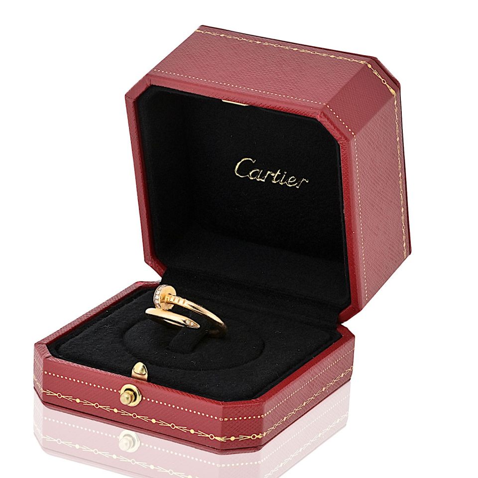 Cartier Juste Un Clou 18K Rose Gold Diamond Ring — view 4 — Laura Milman New York