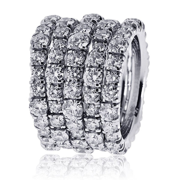 Cartier 18K White Gold Multirow Lignes Essentielles Ring — view 2
