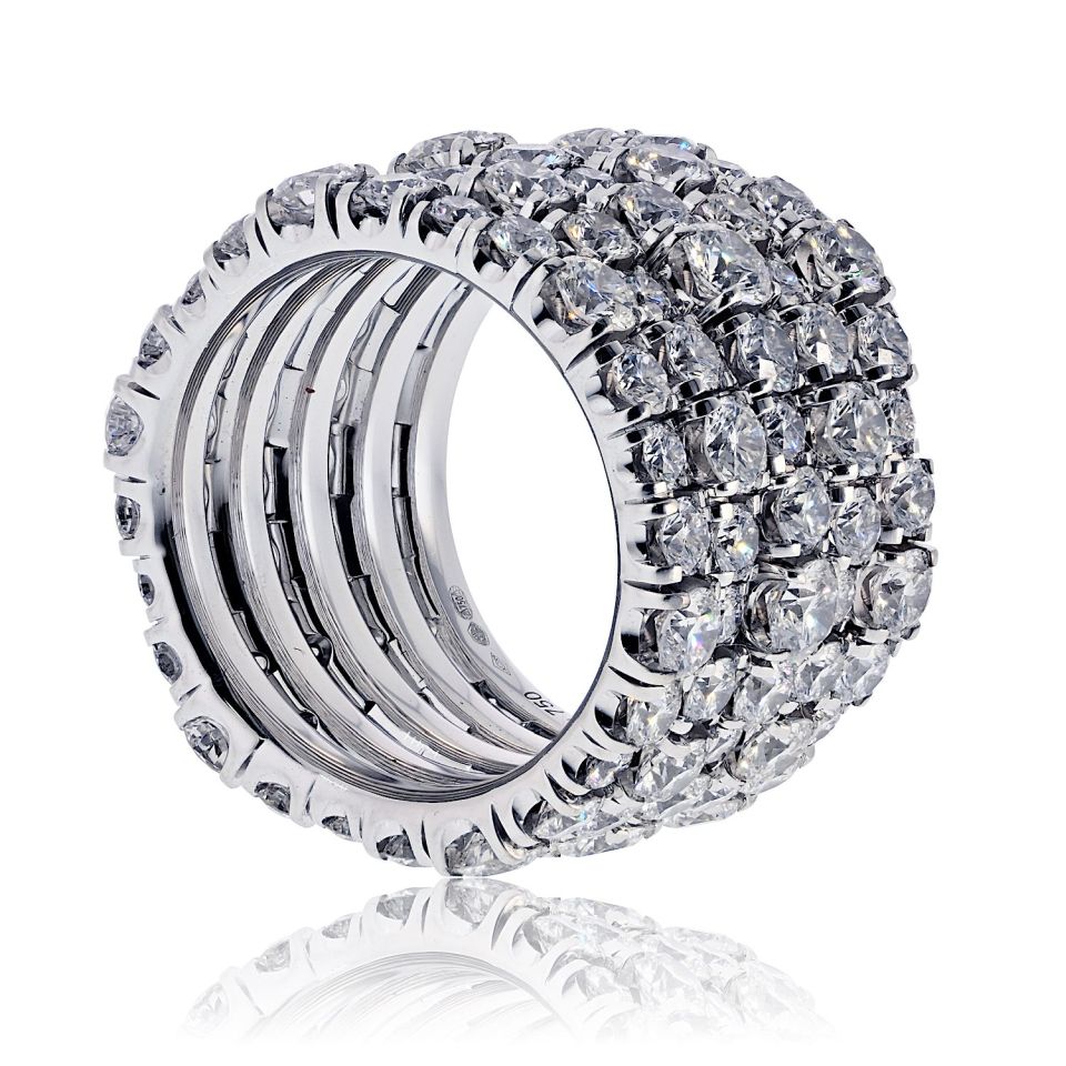 Cartier 18K White Gold Multirow Lignes Essentielles Ring — view 3 — Laura Milman New York