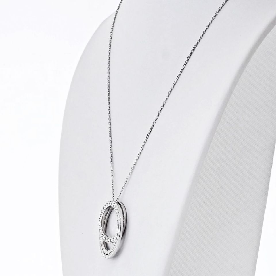 Cartier 18K White Gold Diamond Etincelle Pendant — view 2 — Laura Milman New York