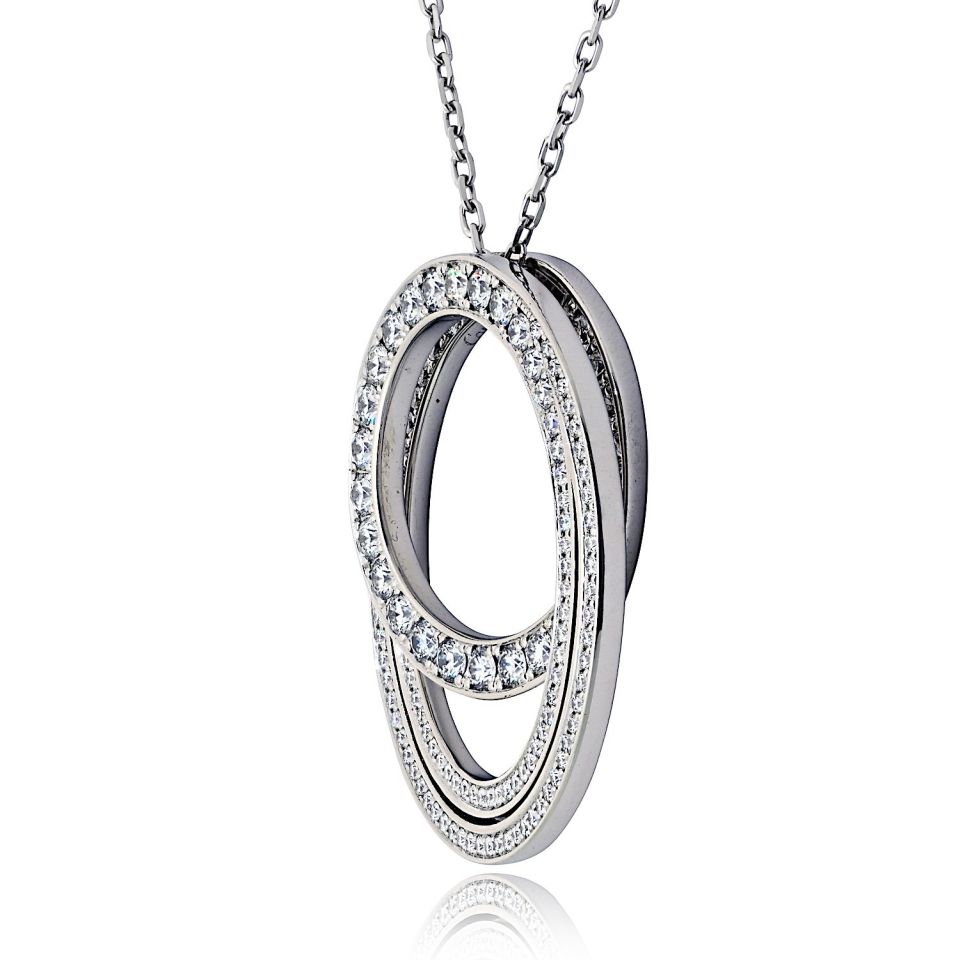 Cartier 18K White Gold Diamond Etincelle Pendant — view 3 — Laura Milman New York