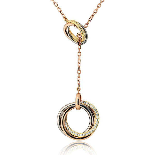 Cartier 18K Tri Color Trinity Diamond Lariat Necklace — view 2