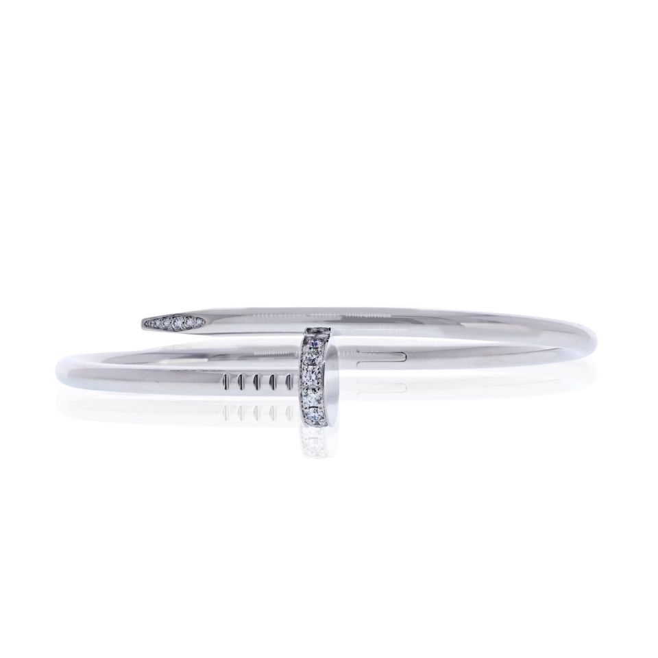 Cartier Juste Un Clou 18K White Gold Diamond Size 18 Bracelet — Laura Milman New York