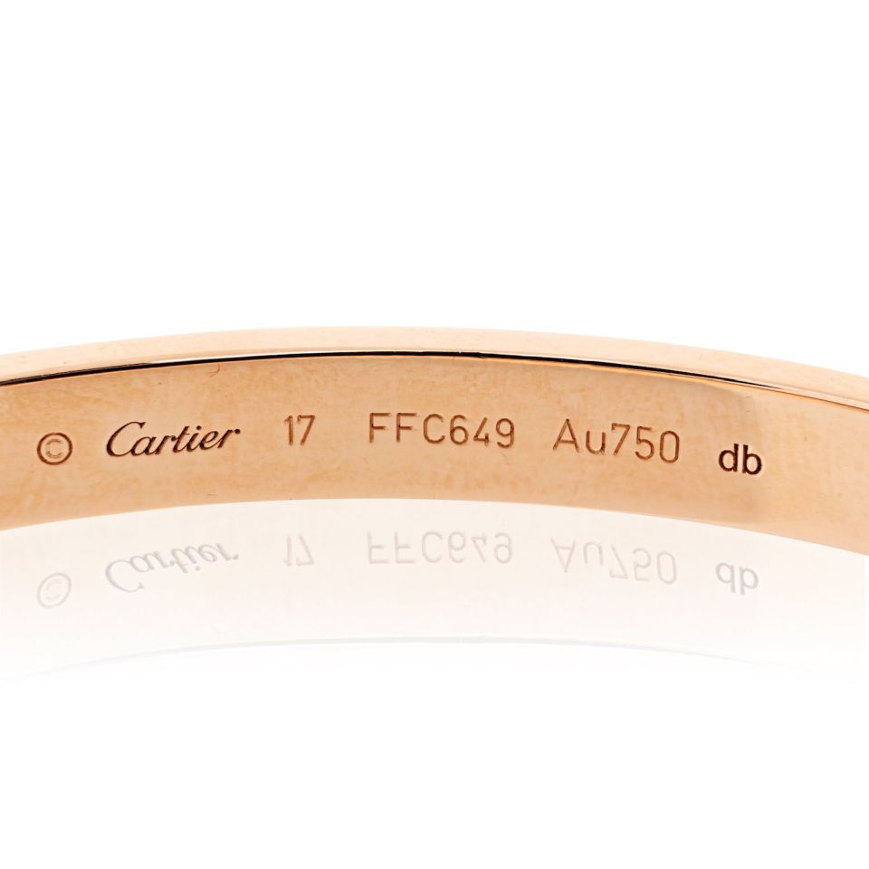 Cartier Love 18K Rose Gold Bangle Size 17 Bracelet — view 3 — Laura Milman New York