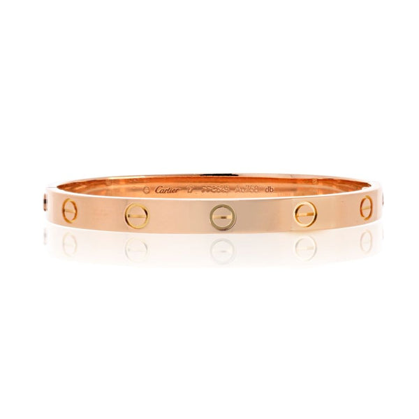 Pre-Owned Cartier Love 18K Rose Gold Bangle Size 17 Bracelet - Cartier Bracelet