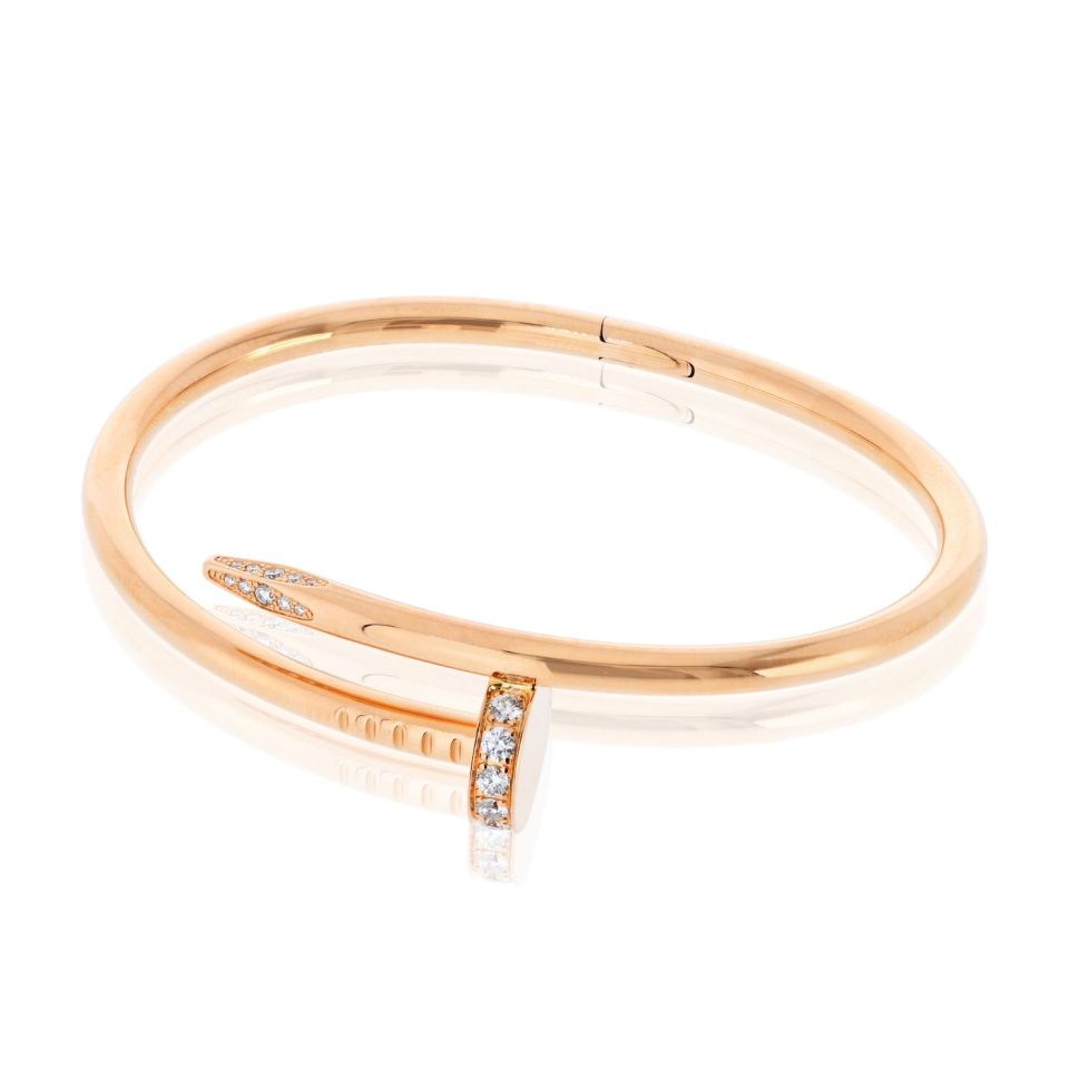 Cartier Juste Un Clou 18K Rose Gold Diamond Size 16 Bracelet — view 2 — Laura Milman New York