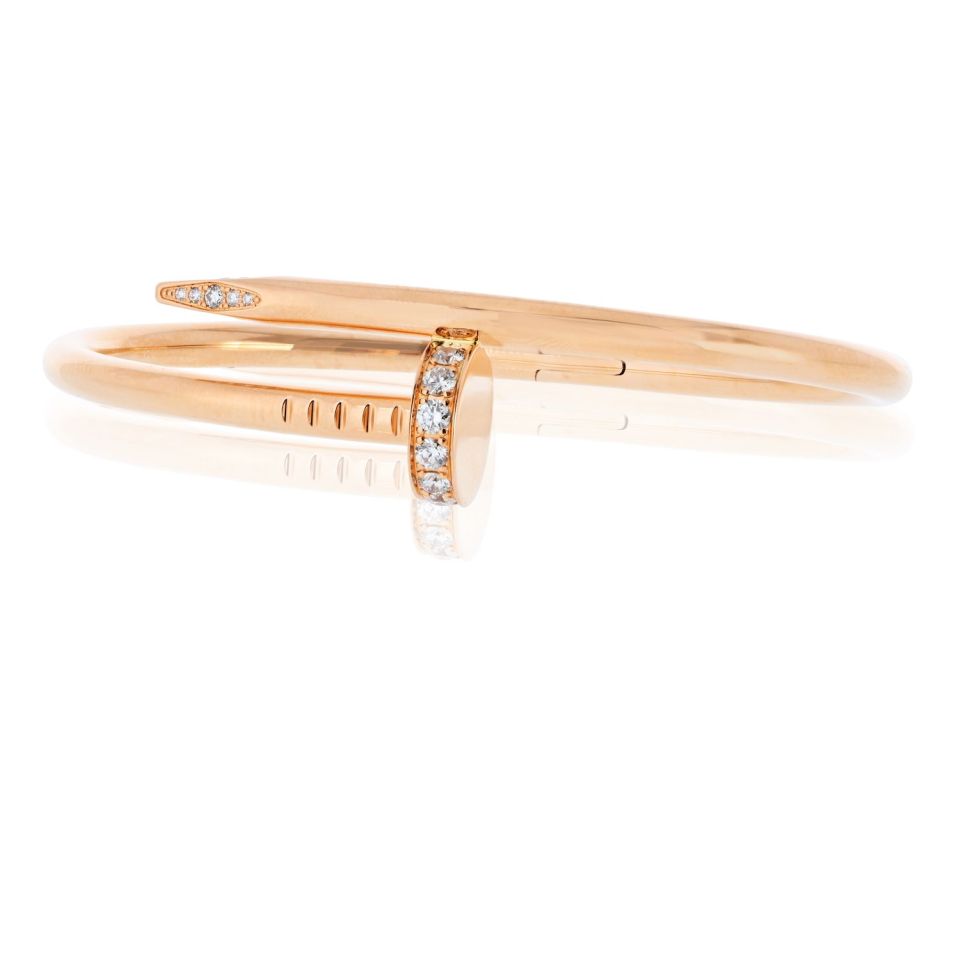 Cartier Juste Un Clou 18K Rose Gold Diamond Size 16 Bracelet — Laura Milman New York